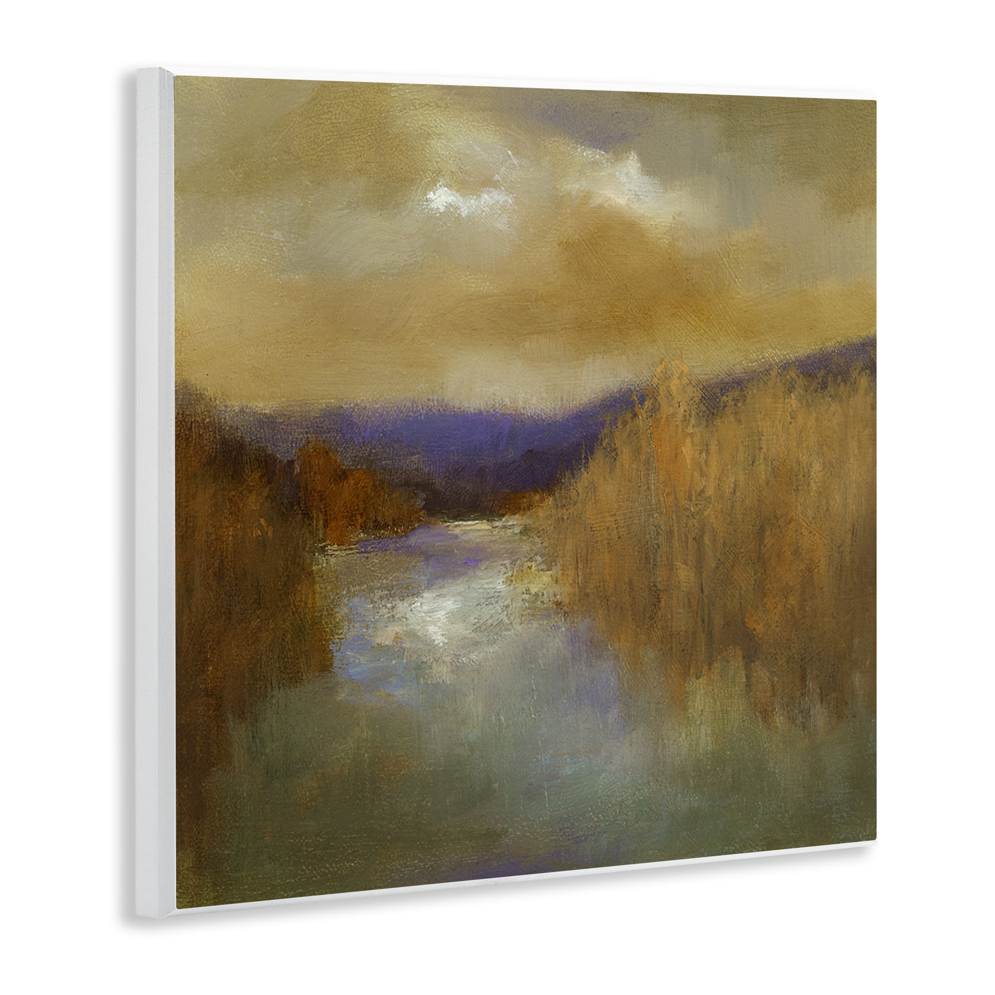 Stupell Industries Moody Shadowed River Landscape & Nature Painting Unframed Art Print Wall Art, 12 x 12