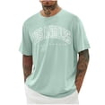 thumbnail image 1 of DPTALR Men Print Round Neck Casual Short Sleeve Round-Neck Blouses Shirts, 1 of 5