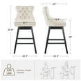 thumbnail image 5 of TEWLOSS 26" Swivel Counter Height Bar Stools Set of 4, Beige Velvet Kitchen Stools with Back, 5 of 10