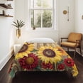 thumbnail image 4 of Sunflower Brown Wooden Tapestry for Bedroom Wall Hanging Tapestry, Vintage Flowers Butterfly Ceiling Backdrop Tapestries Poster Blanket Wall Decor for Teens Room Living Room Dorm 59" x 79", 4 of 8
