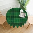 thumbnail image 3 of St Patricks Day Tablecloth Round 60 Inch Green Round Tablecloth Washable Polyester Green Buffalo Plaid Decorative Table Cloth Table Covers for Home Kitchen Dining Table Outdoor Party Patio, 3 of 6
