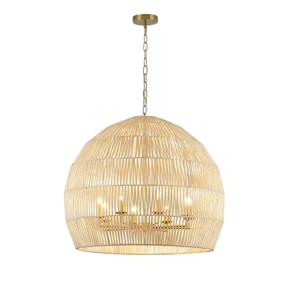 Design Living 8-Light Natural Vine Weaved Basket Chandelier
