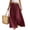 Wine_Skirt, variant on Women's Cotton Linen Swing Long Skirt Elastic Waist Flowing Maxi Crinkled Skirt Retro Casual Layered Pleated Flowy Long Maxi Skirts With Belt Light XL