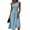 Light Blue, variant on JULMCOMO Dresses for Women Round Neck Ruched Waist Pleated Elegant Summer Midi Dresses Sleeveless A Line Casual Sundresses Yellow M