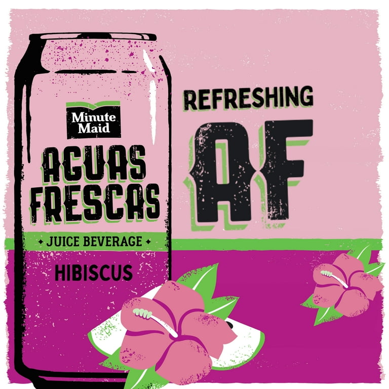 Minute Maid Aguas Frescas Hibiscus Fruit Juice, 16 fl oz Can