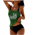 thumbnail image 2 of Leesechin Womens Two-Piece Tankini Set Cow Skull with Leopard Print Sets Swimwear Tankini Top Sets Swimwear, 2 of 3