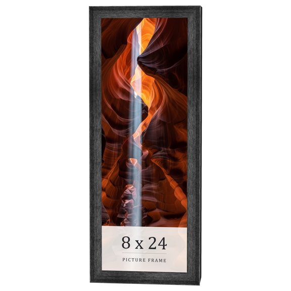 8x24 Frame Black Real Wood Picture Frame Width 1.5 inches | Interior Frame Depth 0.5 inches | Barn