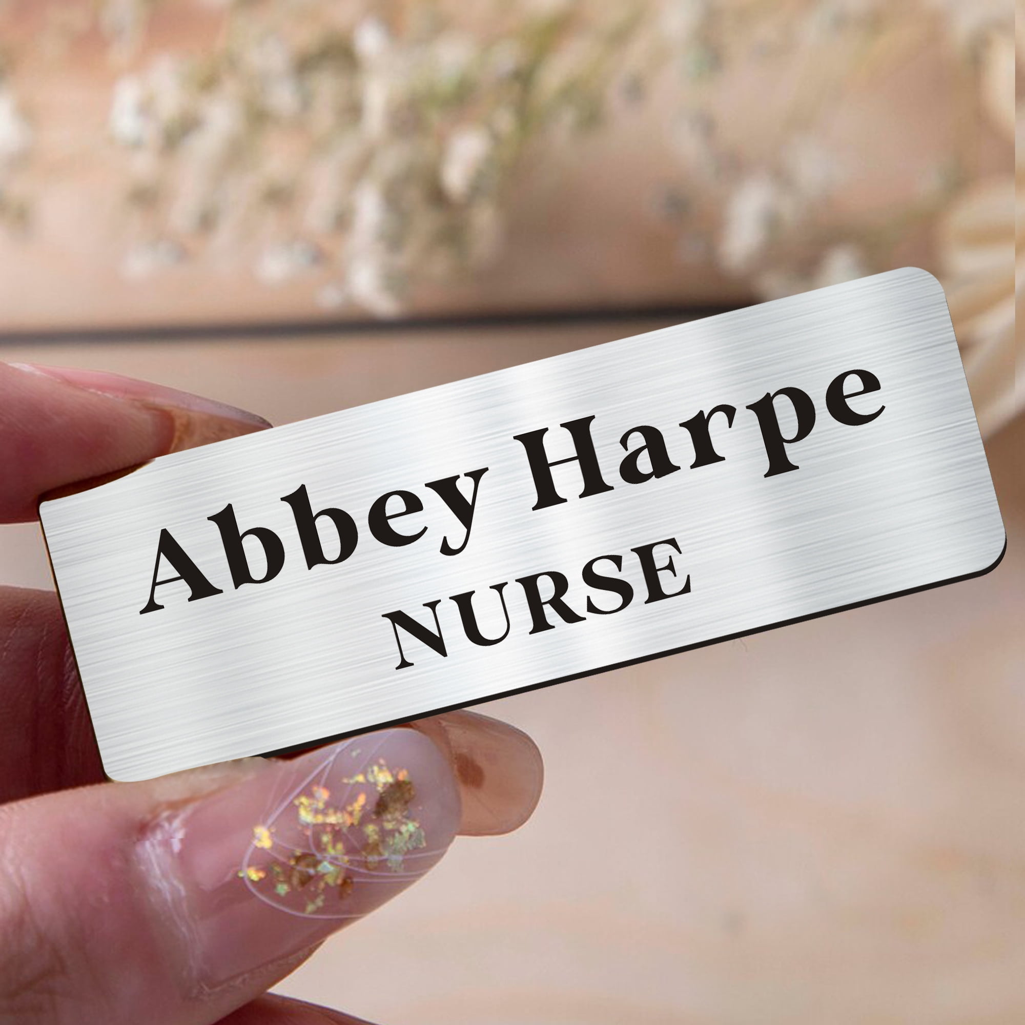 Personalized Acrylic Name Tags with Magnets Engraved Name Badges for Office Worker Label Sign Employee Name Plate