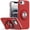 Red, variant on For iPhone 17E / 16E / SE4 Metal CD Pattern Matte Finished Hybrid with Rotational Ring [Car Mount Friendly] Case - Black