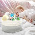 thumbnail image 3 of LOVEVER Baby Diaper Caddy Organizer  Portable Nursery Storage Basket with Changeable Compartments  100% Cotton Woven Rope Baskets(Grey), 3 of 6