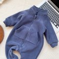 thumbnail image 5 of akafmk Baby Romper Fleece Full Zip Rompers Long Sleeved Winter Warm Sleepwear Homewear One Piece Jumpsuit with Pockets, Size 3-9 Months, 5 of 6
