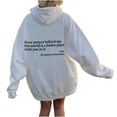 thumbnail image 2 of Brglopf Long Sleeve Sweatshirt for Women Dear Person Behind Me Hoodie Shirt Solid Color Drawstring Pullover Tops with Pocket, 2 of 4