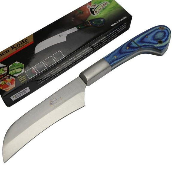 TheBoneEdge 10' Chef Kitchen Knife Blue Packawood Handle Stainless Steel Blade