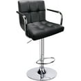 thumbnail image 6 of HOMEKOKO Adjustable Bar Stools with Armrest, Square Back Swivel Double Stitching with Back Bar Stool, Set of 2 (Black), 6 of 7