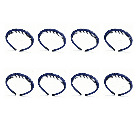 8 Pcs Women Teeth Comb Headbands Non-Slip Hair Hoop (Blue)
