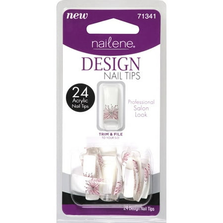 Nailene Design Nail Tips, Flowers, 24 count