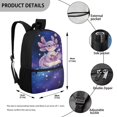 thumbnail image 5 of Binienty Galaxy Axolotl Print School Backpack for Kids 6-14, 17 Inch Large Capacity Bookbag with Adjustable Padded Straps, Multi Outer Pockets Casual Travel Daypack for School Trips, 5 of 6