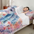 thumbnail image 4 of Erosebridal Oil Painting Horse Queen Sheet Sets, Chic Flower Bed Set, 4pcs (1 Flat Sheet, 1 Fitted Sheet and 2 Pillowcases), 4 of 6