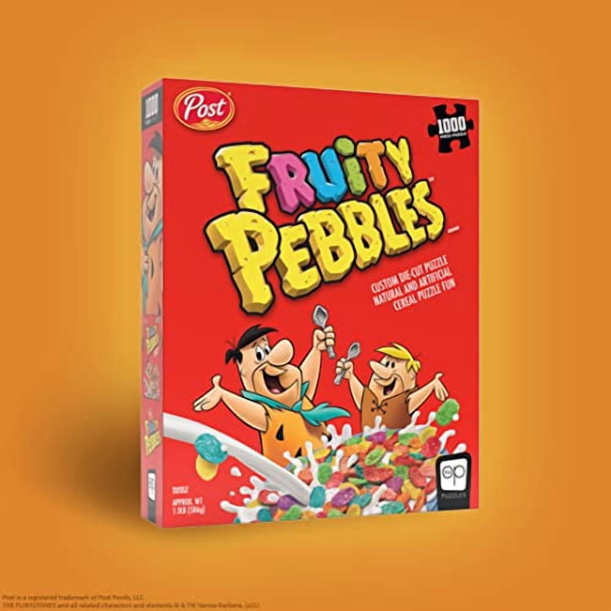 Fruity Pebbles 1000 Piece Jigsaw Puzzle by USAopoly | Featuring Classic Kids Cereal Box with Fred Flintstone and Barney Rubble