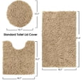 thumbnail image 3 of Asunby 3-Piece Champagne Bath Rug Set – Ultra-Soft, Non-Slip Mat with U-Shaped Contour Rug & Toilet Lid Cover, Ideal for Bathroom, 3 of 9