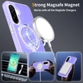thumbnail image 4 of Asuwish Phone Case for Samsung Galaxy A16 A26 A17 5G/4G Tempered Glass Screen Protector Magnetic Folding Stand Frosted Translucent Rugged Shockproof Protective Cell Cover A 16 26 16A Women Men Purple, 4 of 6