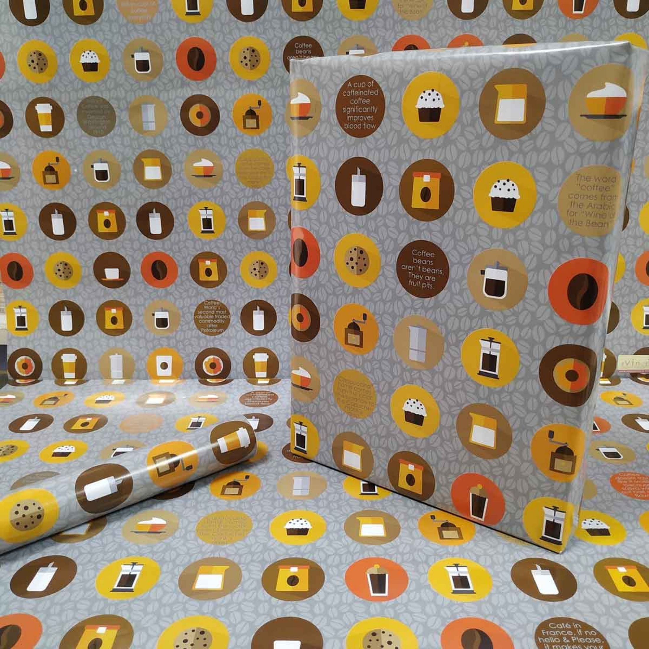 eVincE Gift Wrapping Paper - Pack of 25 Sheets with 70 x 50 cms | Multi Occasional Gift Paper for Birthday, Christmas, Halloween and More | Neutral designs with Fun Facts |