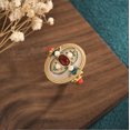 thumbnail image 5 of HOOUN White Natural Jade Flower Rings 18K Gold Plated Adjustable Ring Real Jewelry, 5 of 7