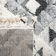 thumbnail image 6 of SAFAVIEH Moroccan Tassel Shag Larry Moroccan Geometric Area Rug, Ivory/Grey, 5'3" x 7'6", 6 of 7