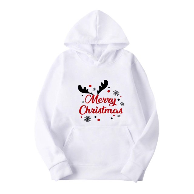 Sudadera con capucha para hombre, informal, con estampado navideño, de manga larga, tipo blusa
