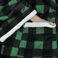 thumbnail image 5 of Catalonia Sherpa Wearable Blanket with Sleeves Arms, Super Soft Warm Comfy Large Fleece Plush Sleeved TV Throws Wrap Robe Blanket for Adult Women and Men, Green Check, 72" x 55", 5 of 5