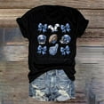 thumbnail image 2 of TSADFHJI Hauts de Noël Élégants pour Femmes avec Imprimé Rugby Décontracté Col Rond / Coupe Ample Manches Courtes TTG Noir, 2 of 3