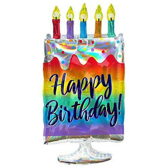 Anagram 30 Inch Iridescent Cake Super Shape Helium Balloon