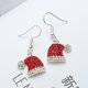 thumbnail image 3 of Pendientes colgantes de Navidad JAMW Cristal esmaltado Papá Noel Campana Sombrero, 3 of 4