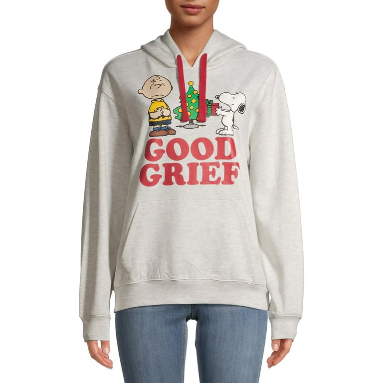 Peanuts Juniors' Good Grief Holiday Hoodie - Walmart.com