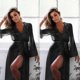 thumbnail image 1 of Sexy Lingerie Women Lace Long Wrap Bathrobe Gown Sleepwear, 1 of 2