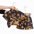 thumbnail image 5 of Baby Boy Outfit Sets Summer Vacation Toddler Boys Clothes 2 Piece Loose Button-Down Top and Print Shorts Set, 5 of 5