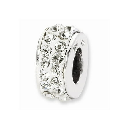 Sterling Silver Reflections White Double Row Swarovski Elements Bead