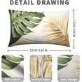 thumbnail image 4 of Summer Tropical Leaf Pillow Covers 12x20 Set of 2 Monstera Palm Leaf Lumbar Throw Pillow Cover Green Banana Leaves Botanical Plant Outdoor Rectangle Pillow Case for Living Room Couch Sofa, 4 of 5