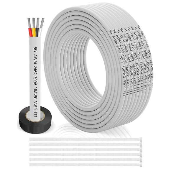 Cable eléctrico WJRZA calibre 18, 4 conductores, 9 m, PVC