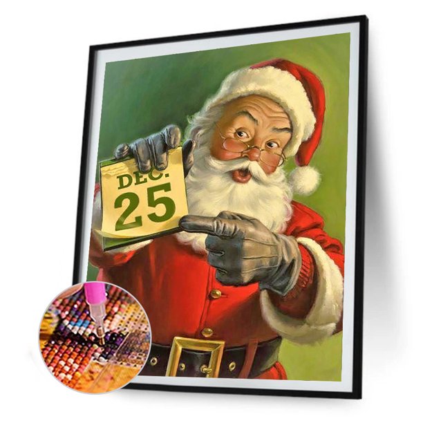 Cuadros Decorativos Dibujo de diamante de diamantes de imitación de Navidad de forma redonda de taladro completo DIY 5D para el hogar Ehuebsd Nuevos Originales