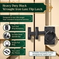 thumbnail image 2 of Black Wrought Iron Gate Ring Turn Latch Lock Set 6.5" W Light Duty Antique Latch Replica Pull Catch for Barn Doors or Gates w/Screws Renovators Supply Pack of 10, 2 of 14