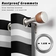 thumbnail image 6 of Outdoor Curtains for Patio Waterproof, Black Grey Stripe Windproof Pravicy Outside Porch Blackout Curtain, Minimalist Farmhouse Striped Sun Blocking Grommets Curtains for Cabana Gazebo 54"x84", 6 of 9