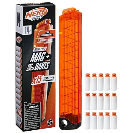 Nerf Pro Half-Length Dart Magazine, 15 Nerf Pro Half-Length Darts, 14 