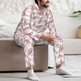 thumbnail image 7 of Yiaed Watermelon Print Men’s Pajamas Set - Long Sleeve Button Down Sleep Shirt and Pajama Bottoms Sleepwear Set Mens Pjs Sets Men's Pajama Bottoms-Large, 7 of 7