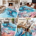 thumbnail image 6 of Blue Ocean Turtle Area&nbsp;Rug 8x10ft Nautical Watercolor Pink Orange Sea Coral Starfish Non-Slip&nbsp;Washable Square&nbsp;Rugs Soft Felt Indoor Floor Mat for Bedroom Kitchen Living Room Bathroom, 6 of 9