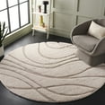 thumbnail image 2 of SAFAVIEH Florida Kalina Damask Shag Area Rug, Cream/Beige, 5' x 5' Round, 2 of 5