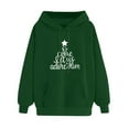thumbnail image 5 of Odeerbi Christmas Hoodied Sweatshirt For Women Print Long Sleeve Pocket Casual Pullover Shirt Blouse Green, 5 of 5
