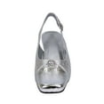 thumbnail image 2 of FLORAL Jolie Women Wide Width Elegant Low Heel Dress Slingback Shoes SILVER 10, 2 of 6