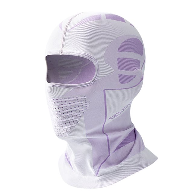 Máscaras Esquí Y Motociclismo Al Aire Libre Otoño E Invierno para Hombres Y Mujeres Protección Facial Cálida Protección para El Cuello Capucha Al Viento Y Al (blanco Y Morado)