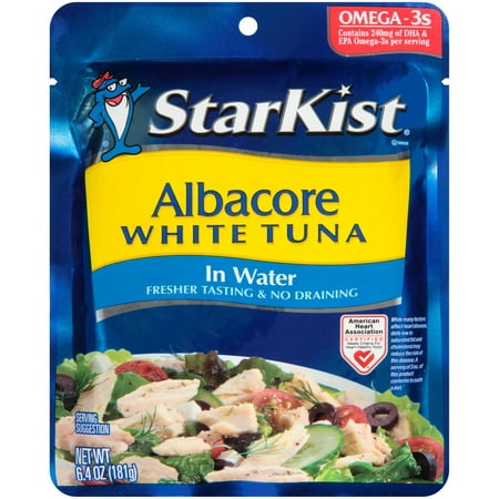 (2 Pack) StarKist Albacore White Tuna Pouch in Water, 6.4 Ounce (Best Albacore Tuna Lures)